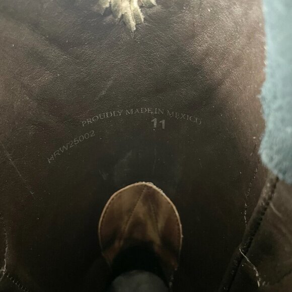 Lane RODEO HOUSTON Mens Cowboy Boots Size 11 Brown Leather Western Blunt Toe - Picture 11 of 13